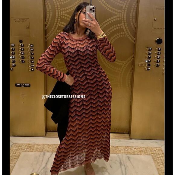 RARE!!! MANGO Geometric Knitted Dress NWT - Picture 1 of 16